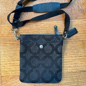 Coach crossbody, signature canvas in black on black